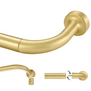 Varão de cortina Lwiiom Brass 71-142cm com acabamentos em alumínio