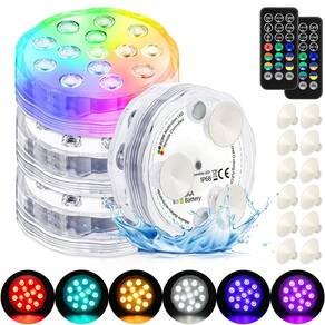 Luzes de piscina LED submersível YiaMia com controle remoto de 16 cores