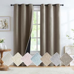 Cortinas Treatmentex Blackout Linen Coffee 40x213cm 2 painéis