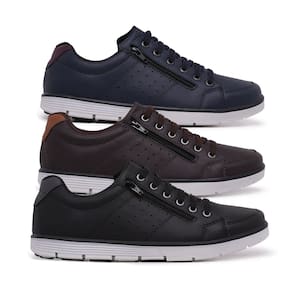 Kit 3 Sapatênis Casual Masculino Elástico e Zíper Lateral