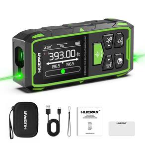 Ferramenta de medição a laser Huepar Dual Laser 393 pés com display LCD