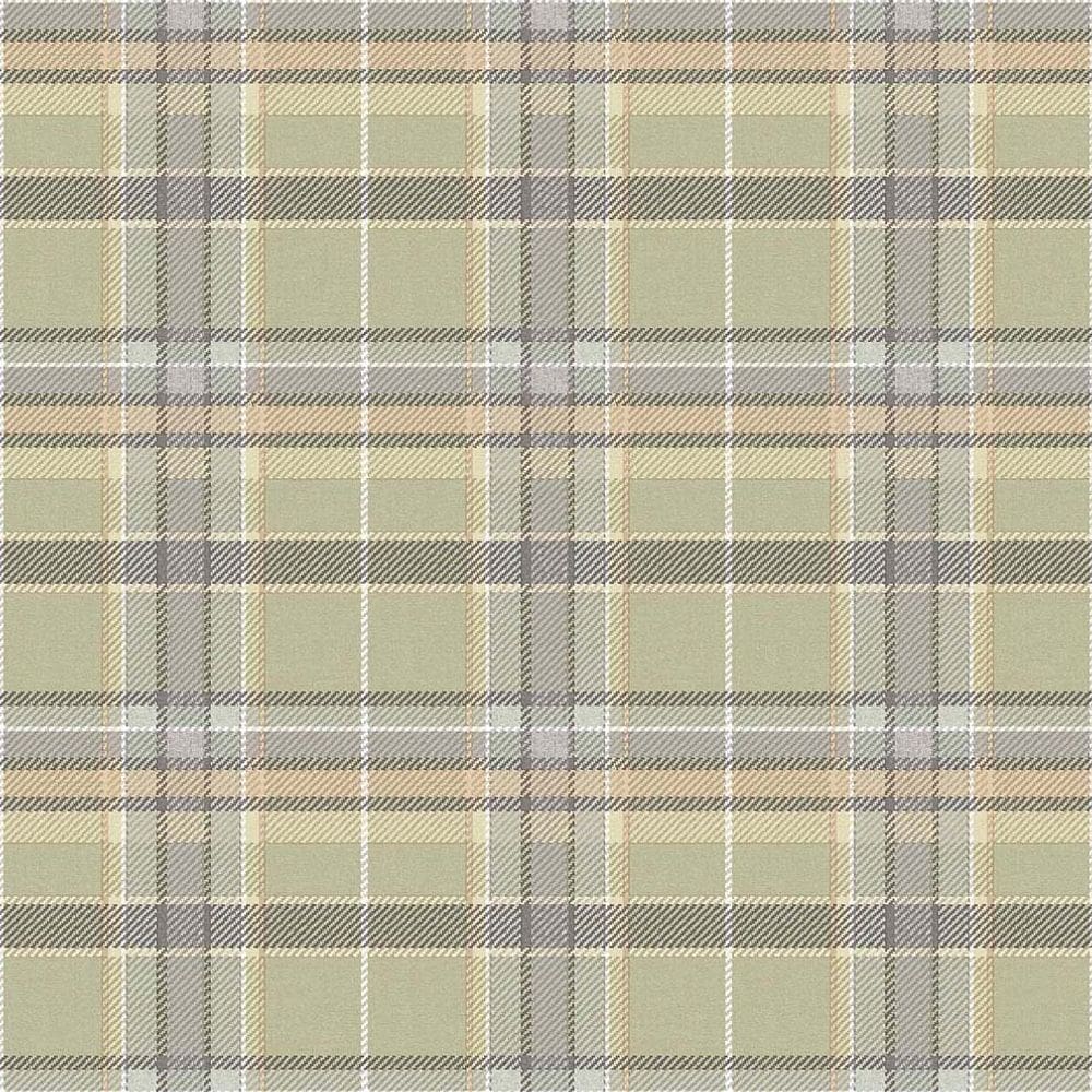 Papel de Parede Botany House Xadrez Verde Claro 15575