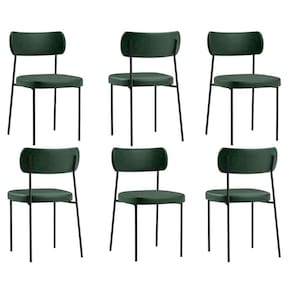 Kit com 6 Cadeira Mila Laminado Verde Musgo - FdECOR