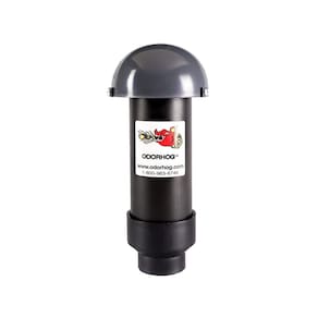 Filtro de tubo Vent Stack OdorHog Black ABS com tampa de cogumelo