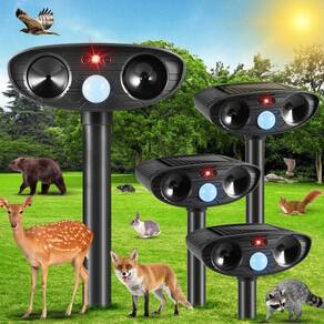 Repelente solar externo repelente de animais com sensor de movimento x4
