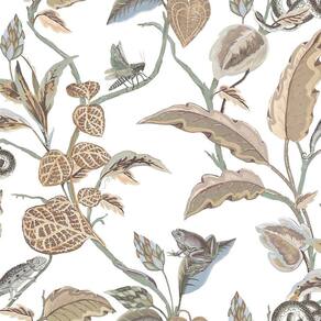 Papel de Parede Botany House Botânica Azul 15506