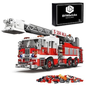 Conjunto de blocos de construção da Wbricks City Ladder Fire Truck 711 unidades