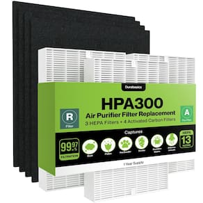 Conjunto de filtros purificadores de ar Durabasics HPA300 Honeywell HEPA
