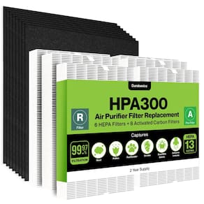 Conjunto de filtros purificadores de ar Durabasics HPA300 Honeywell 6 HEPA
