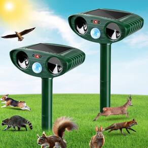 Repelente de animais CKUKARM Solar Ultrasonic, pacote com 2 unidades para uso externo