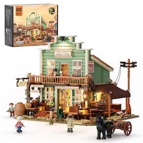 Conjunto de tijolos de construção FUNWHOLE Western General Store 1895 unidades