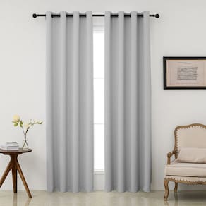 Cortinas Blackout Pickluc Grommet, 213 cm de comprimento, cinza claro, 2 painéis