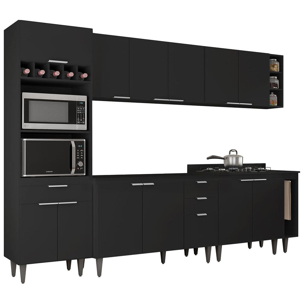 Armário de Cozinha CP07 Para Pia 120cm Pérola Z34 Preto - Mpozenato
