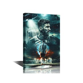 Arte de parede em tela TISHIRON Messi Soccer Star 40x60cm com moldura