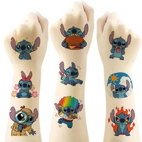 Tatuagens temporárias JMYUJX Stitch 40 folhas para crianças
