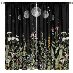 Cortinas Blackout GoDazzling Floral para sala de estar 42x45