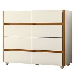 Cômoda Para Quarto 120cm Tampo Vidro Lynd A02 Off/Cinamomo - Mpozenato