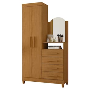 Guarda Roupa Cômoda com Espelho 103cm Maite A02 Cinamomo - Mpozenato