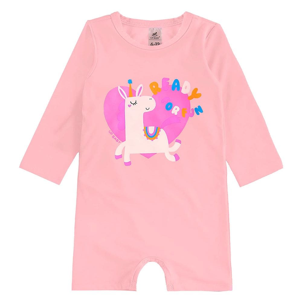 Macaquinho Praia Bebê e Infantil Proteção UV Unicórnio Rosa Prisma Up Baby