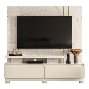 Estante Painel Para TV 75 Pol 183cm Luara Z10 Off/Calacata - Mpozenato