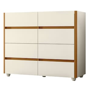 Cômoda Para Quarto 8 Gavetas 120cm Lynd A02 Off/Cinamomo - Mpozenato
