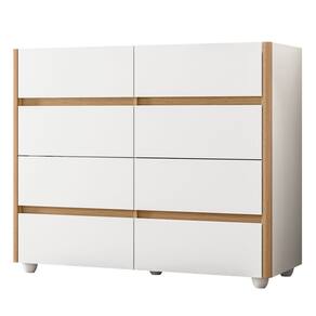 Cômoda Para Quarto 120cm Tampo Vidro Lynd A02 Branco/Freijó - Mpozenato