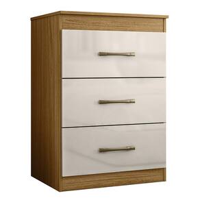 Cômoda Para Quarto 61cm Com 3 Gavetas Nida Freijó/Off Z17 - Mpozenato