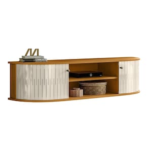 Rack Bancada de TV 60 Pol 136cm Helena Z10 Off/Cinamomo - Mpozenato