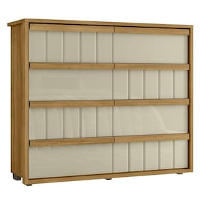 Cômoda Para Quarto Com 8 Gavetas 136cm Avila Opala/Cumaru Z10 - Mpozenato