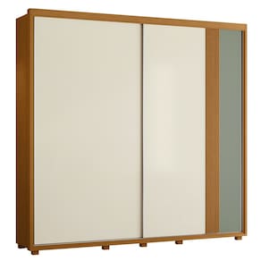 Guarda Roupa Casal 240cm 2 Portas Aline Flex A02 Off/Sálvia - Mpozenato