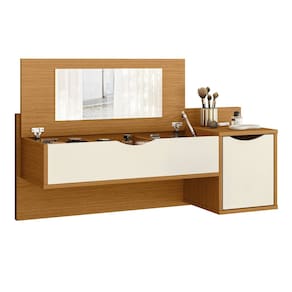 Penteadeira Camarim com LED 2 Portas Loli A02 Off/Cinamomo - Mpozenato