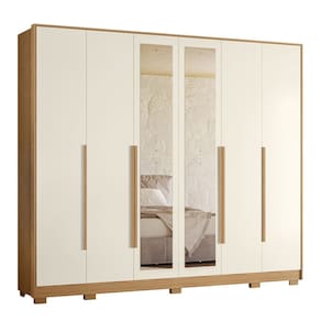 Guarda Roupa Casal 270cm com Espelho Fascine A02 Off/Freijó - Mpozenato
