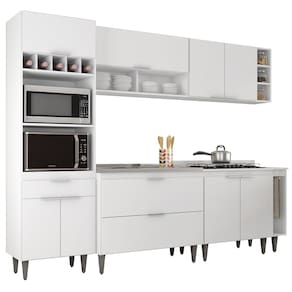 Armário de Cozinha CP07 Com Pia 100cm Pérola Z34 Branco - Mpozenato