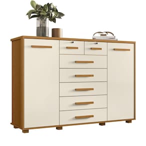 Cômoda Para Quarto 7 Gavetas 160cm Fontaine A02 Off/Cinamomo - Mpozenato