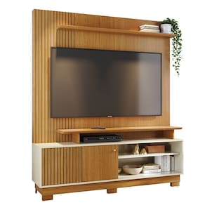 Estante Painel Para TV 65 Pol 160cm Anny Z10 Off/Cinamomo - Mpozenato