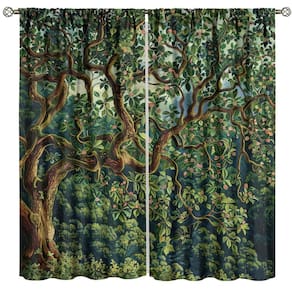 Cortinas Blackout GoDazzling Green Forest 42x45cm 2 painéis