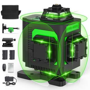 Laser Level Housolution 4x360° 4D Cross Line 130 pés 16 m verde