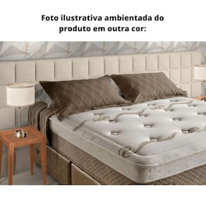 Cabeceira MH-2651 Herval Estofada Queen para Colchão 158 cm Linho Bege C com 122 cm de Altura