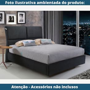 Cama sem Cabeceira MH-2696 Herval Estofado Queen para Colchão 158 cm em Linho A