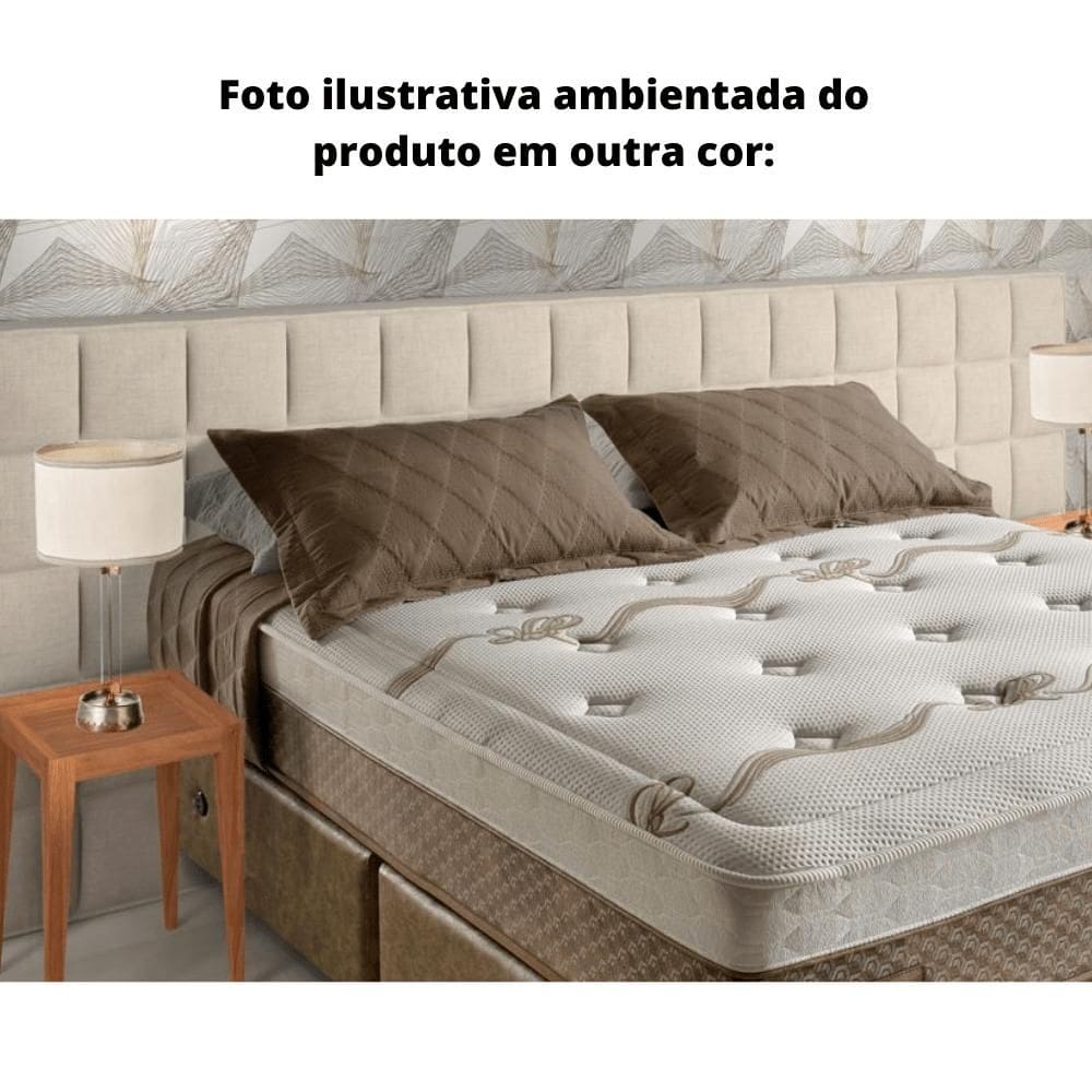 Cabeceira MH-2651 Herval Estofada King para Colchão 193 cm Linho Cinza C com 102 cm de Altura