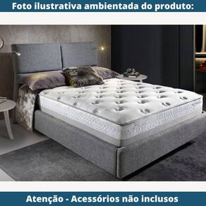 Cama sem Cabeceira MH-2696 Herval Estofado Casal para Colchão 138 cm em Linho C