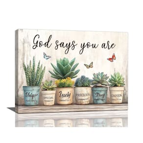 Pintura em tela Farmhouse Succulent Wall Art 40x30cm