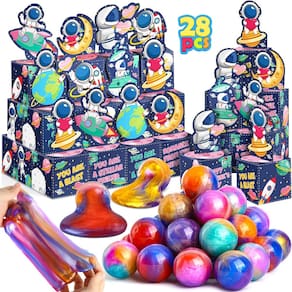 Conjunto de presentes de Dia dos Namorados Galaxy Slime com cartão comemorativo para crianças