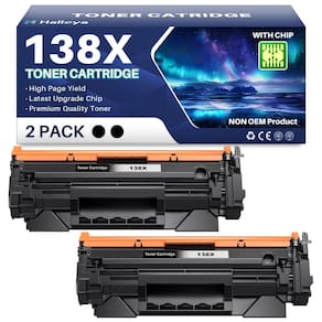 Cartucho de toner Halloya 138X preto de substituição, pacote com 2