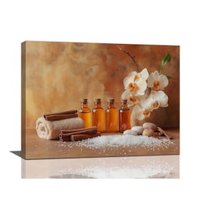 Arte de parede com impressão em tela Orange Orchid Spa 40x30cm para banheiro