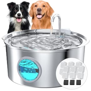 Fonte de água para animais de estimação GROOKPET para cães grandes 7L com 9 filtros