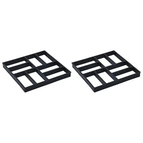 Moldes de pavimento VidaXL reutilizáveis 40x40x4cm Plástico Preto (x2)