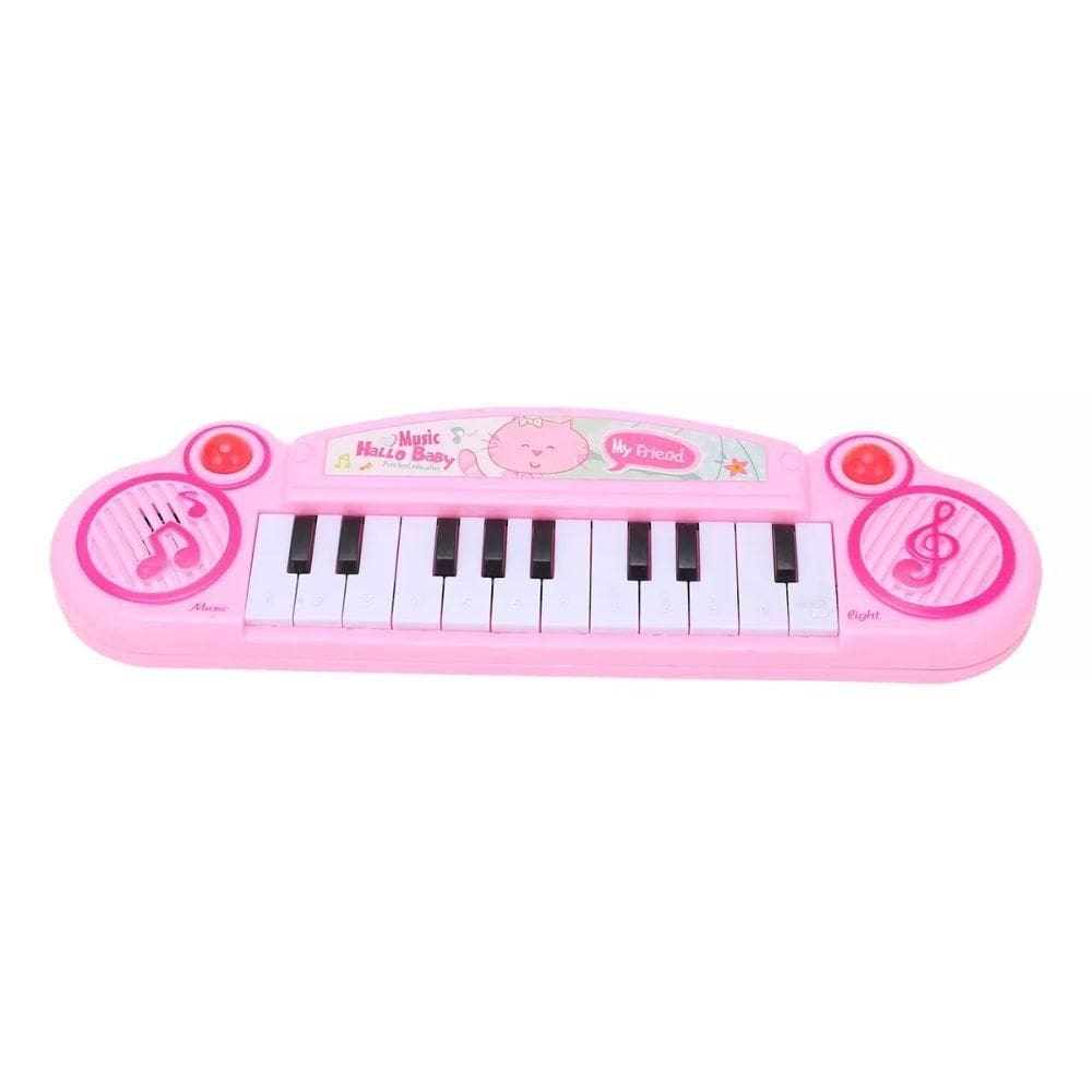 Teclado Musical de Plástico a Pilha 34 cm Rosa - Quanhe