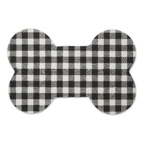 Tapete para animais de estimação em forma de osso 100% algodão preto/branco Buffalo Check