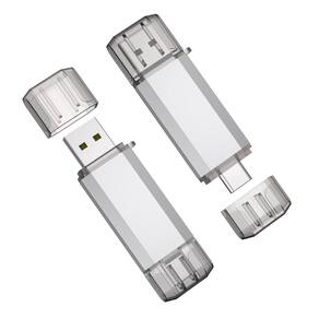 Unidade flash USB RAOYI 64GB USB 3.0 Type-C Dual OTG Silver x2